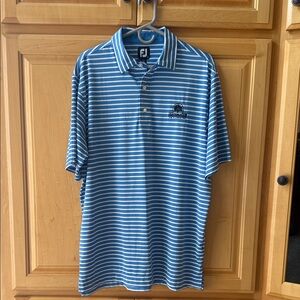 FootJoy Men's Polo in Blue and White Stripes